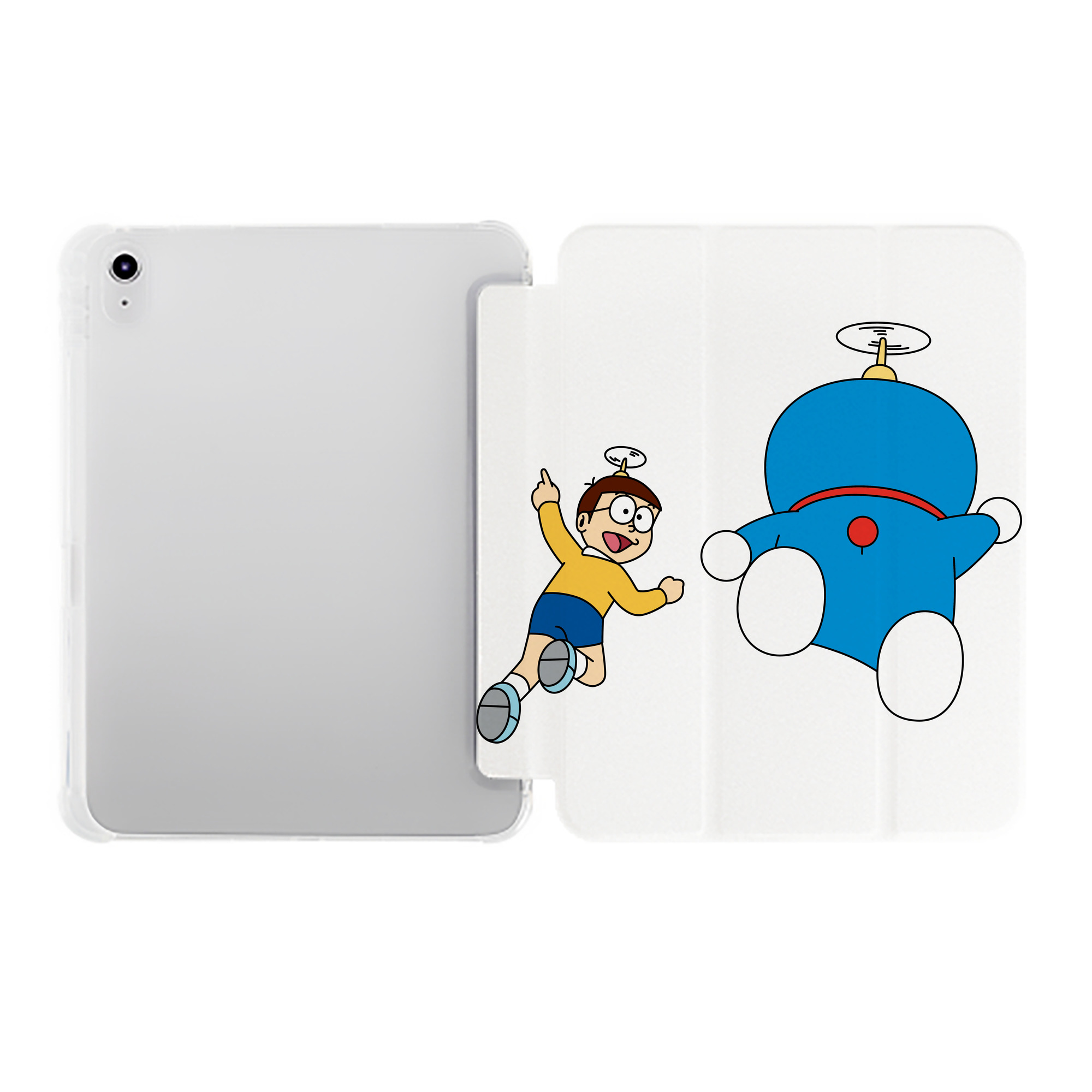 （画像用） ドラえもん 野比 のび太 Doraemon Nobita Nobi IPad ケース ペン収納付き 三つ折りスタンド PUレザー×シリコン 対応機種9.5/10.5/10.9インチ